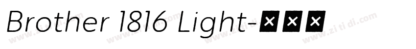 Brother 1816 Light字体转换